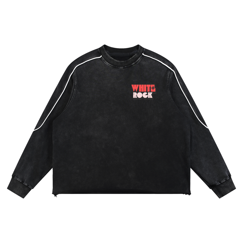 Mineral Wash Piping Raw Hem Sweatshirt