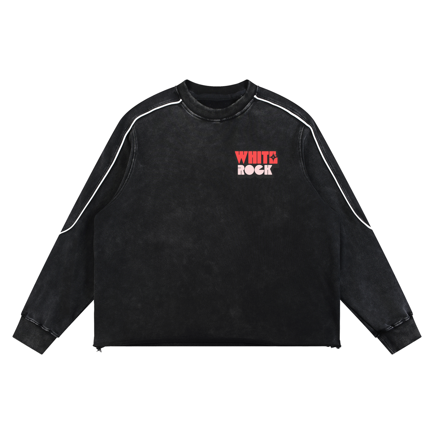 Mineral Wash Piping Raw Hem Sweatshirt